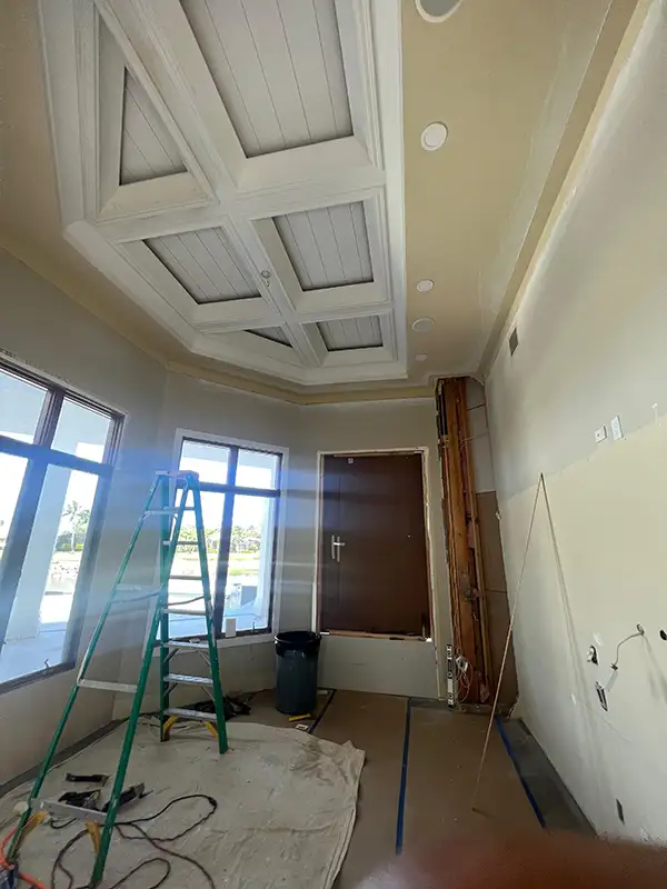 Coffered ceiling installation